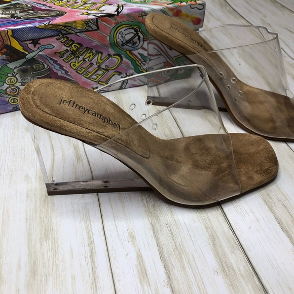 Jeffrey Campbell Clear Wedge Slides - Picture 2 of 8
